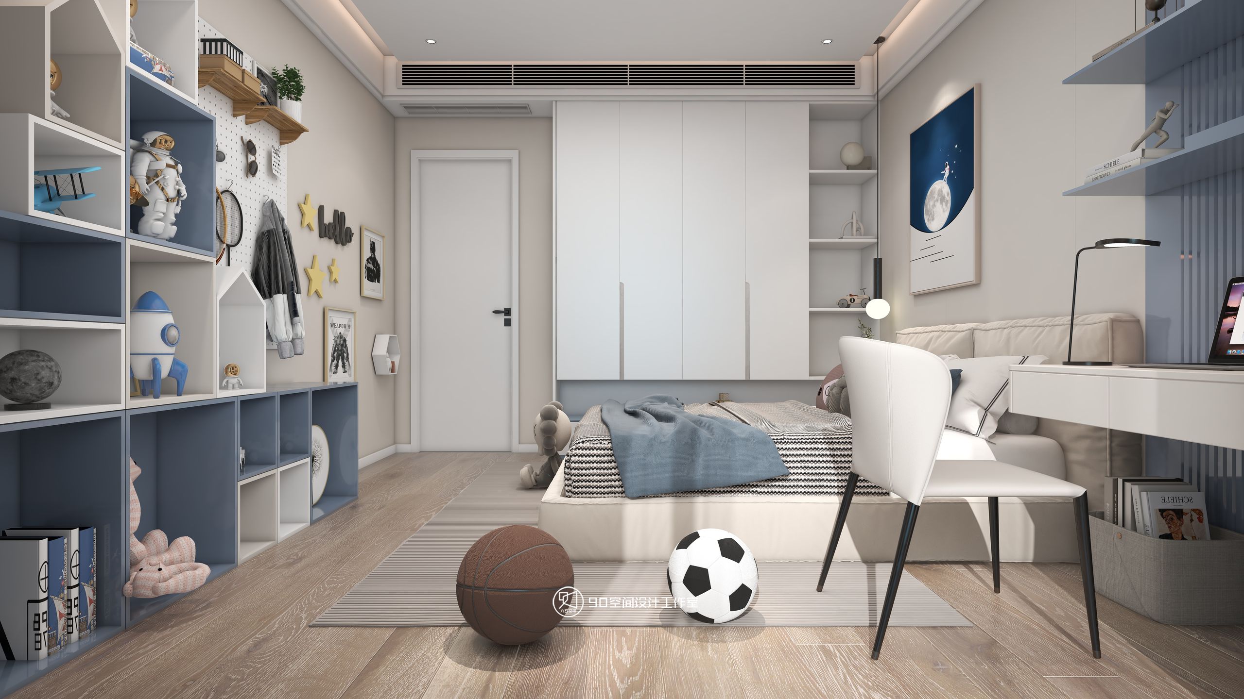 星月糖现代奶油风格丨90 空间设计-33