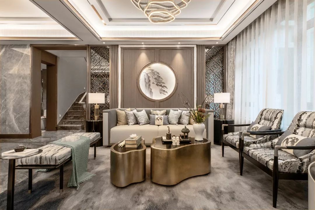 常德和瑞别墅下叠户型软装设计 | 现代风尚与东方禅意的融合-14