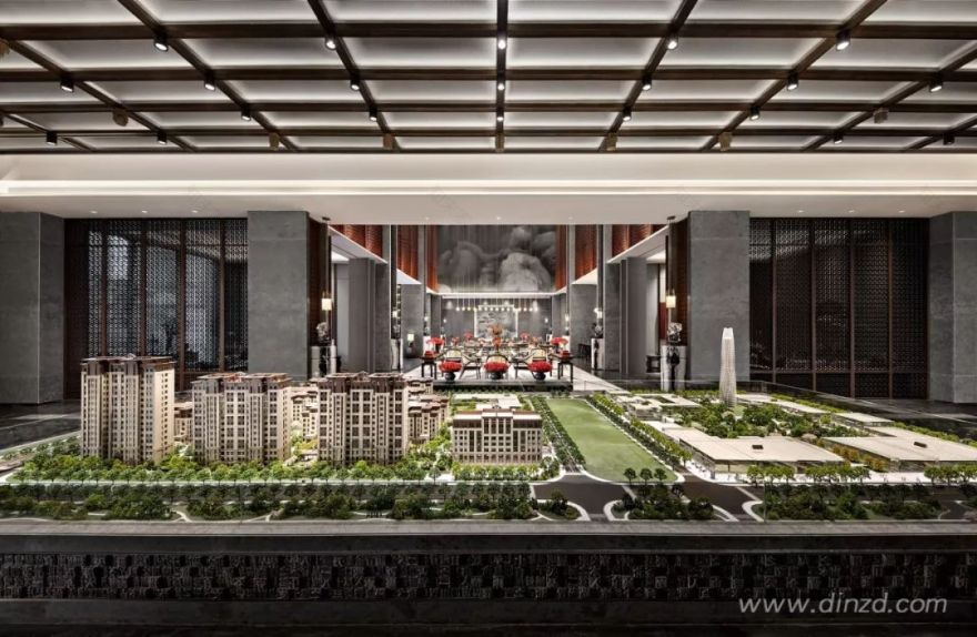 天津津门大院售楼处 | 古韵墨色与现代材质的完美融合-14