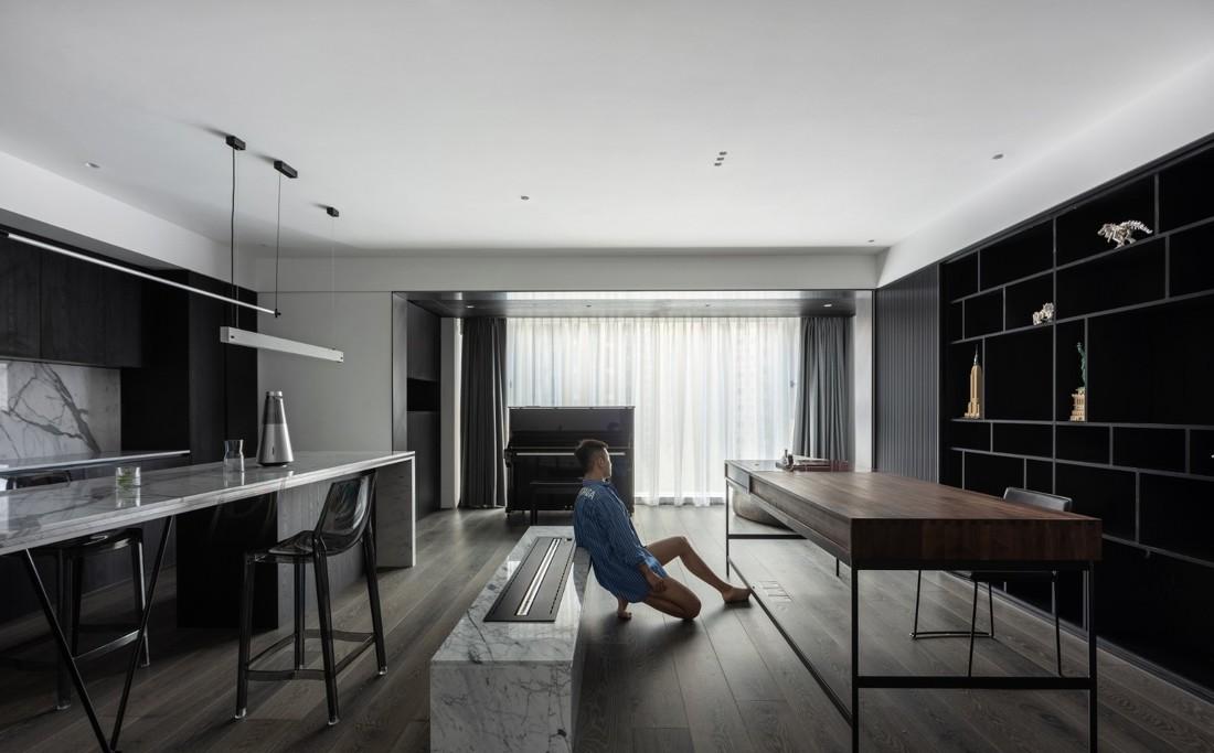 FunHouse 方室设计丨平层丨打破户型定式,楔进书房空间-23