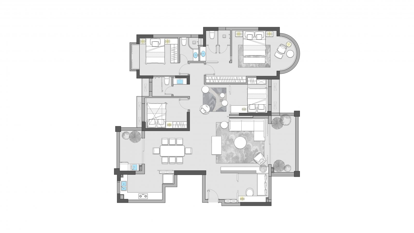 160㎡现代简约温馨住宅-43