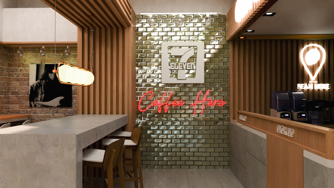 Anastasiya Gushchina丨咖啡店丨711 eleven store design concept-7