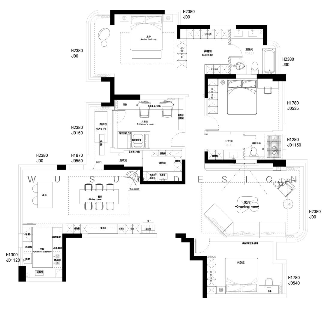 竹园·圣江悦平层设计丨吾索设计-6