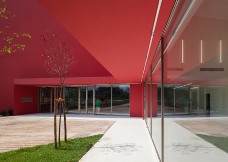 Casa das Artes art and culture centre with bright red walls-20