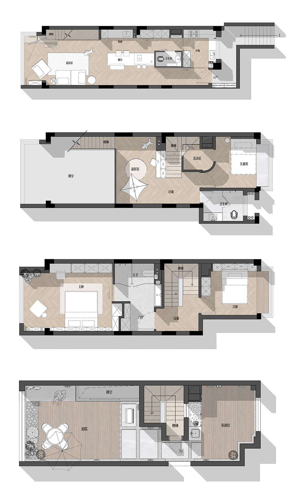 四层叠墅 素简原木风,悠然生活美学丨境屿空间设计-37