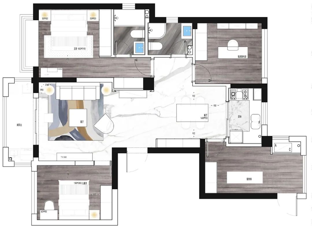 品东装饰 | 香颂华府 | 115㎡自然梦境-7