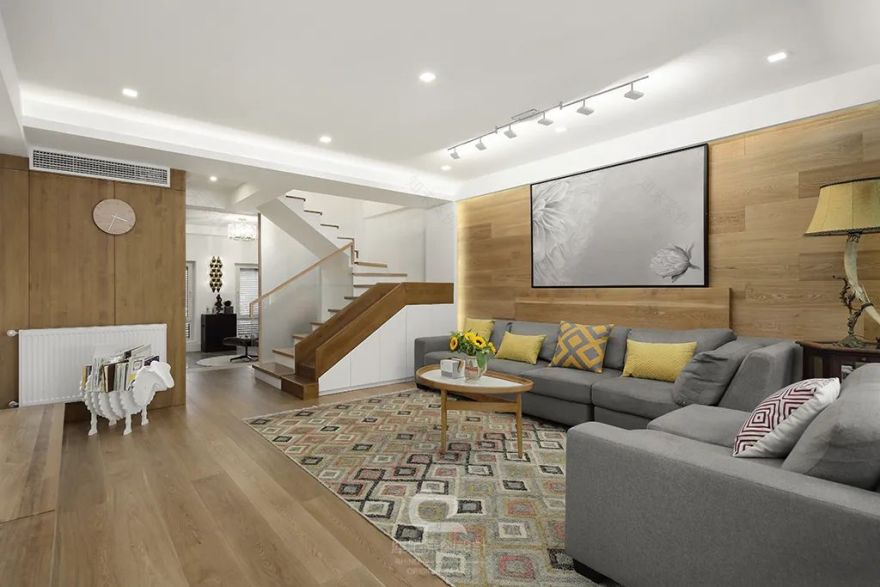 蓝白色调打造温馨美式风,70 平小宅变身多功能空间-77