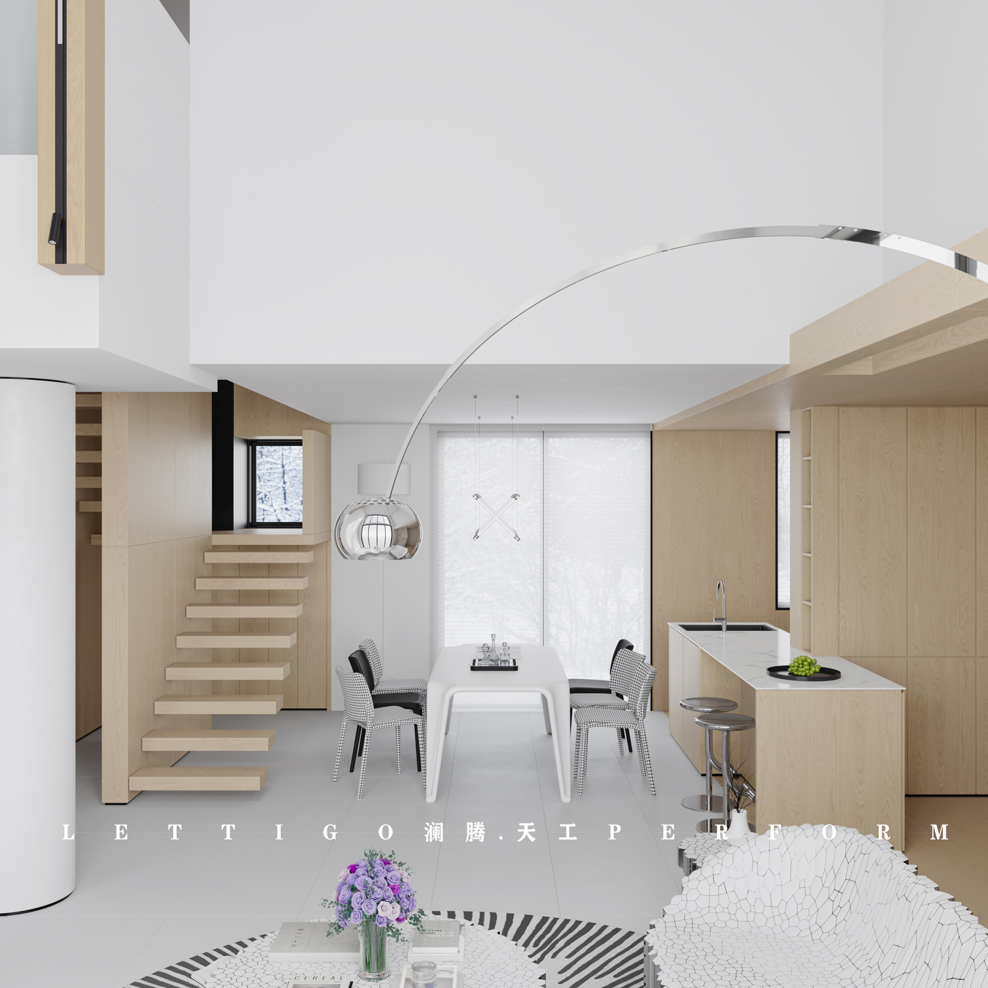 淡雅温柔的现代极简原木色复式-5