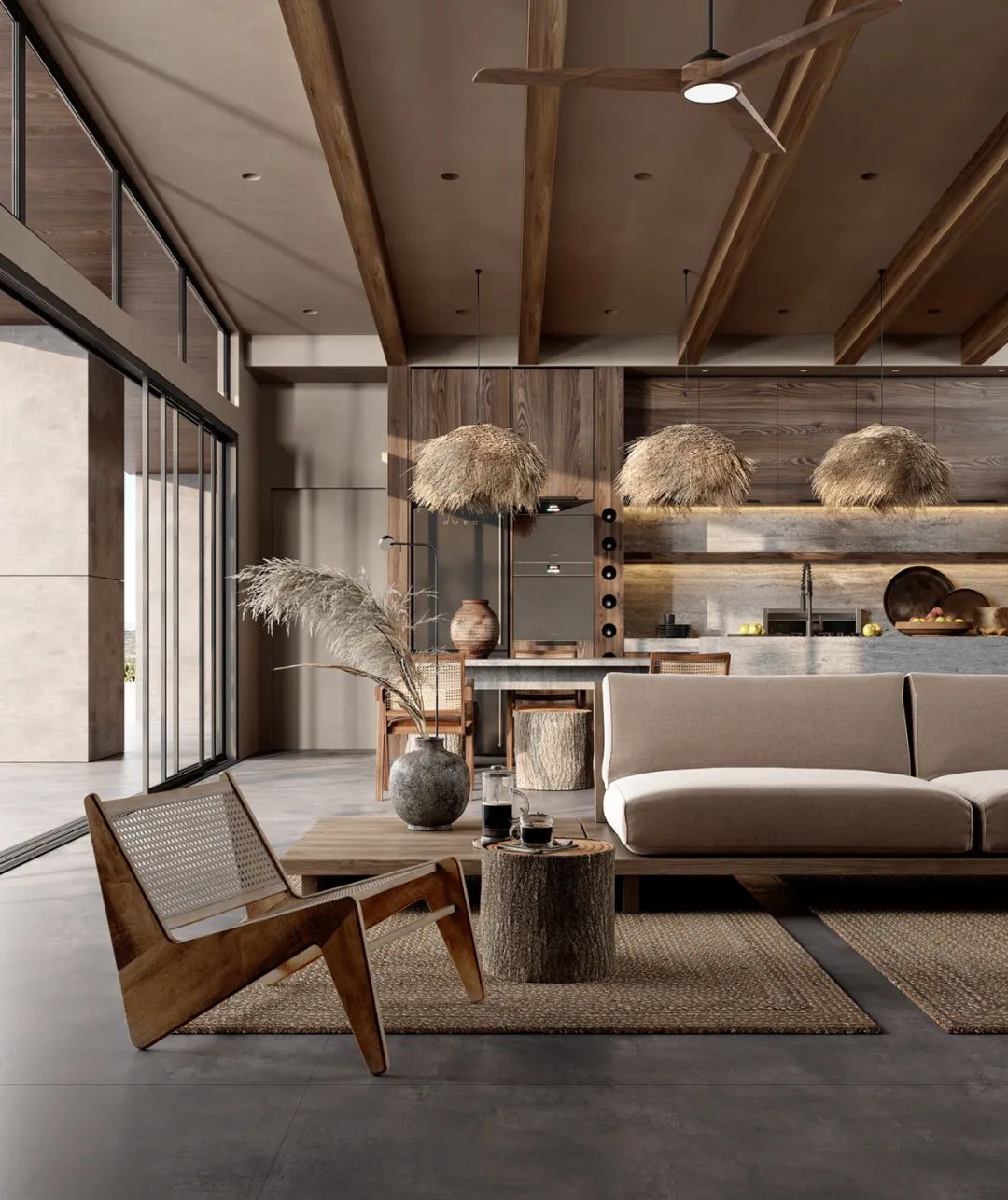 美式侘寂风餐厅设计丨YanaPrydalna-68