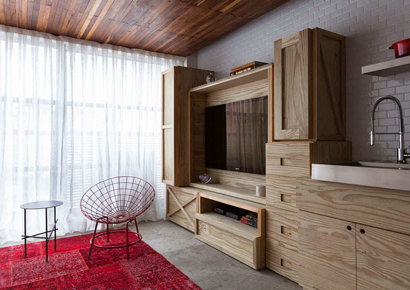 巴西带黑色螺旋楼梯的小公寓丨巴西圣保罗丨建筑师Alan Chu-19