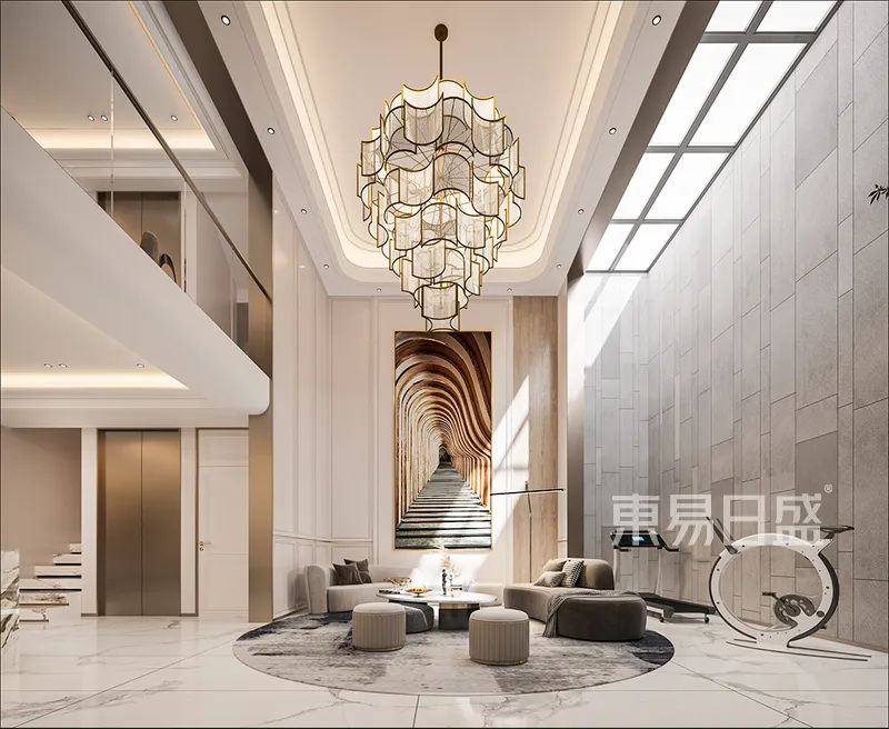 奶油白雅致棕,480㎡独栋别墅的法式浪漫丨东易日盛-13