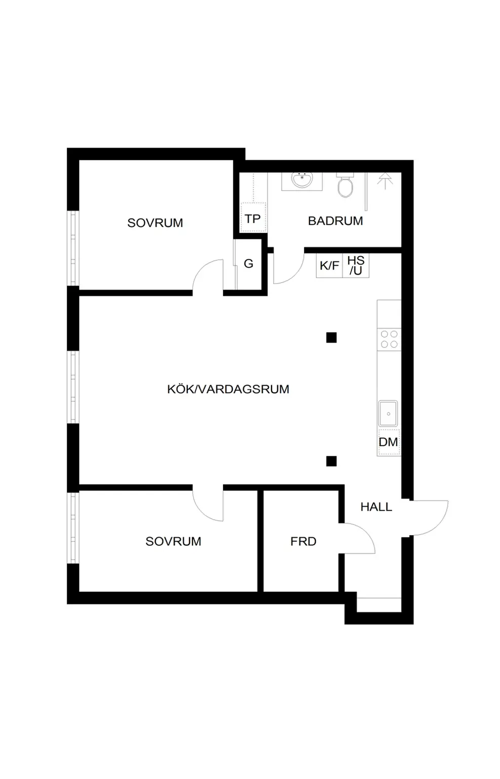 瑞典 75 平米三室公寓，无浪费空间设计典范-1