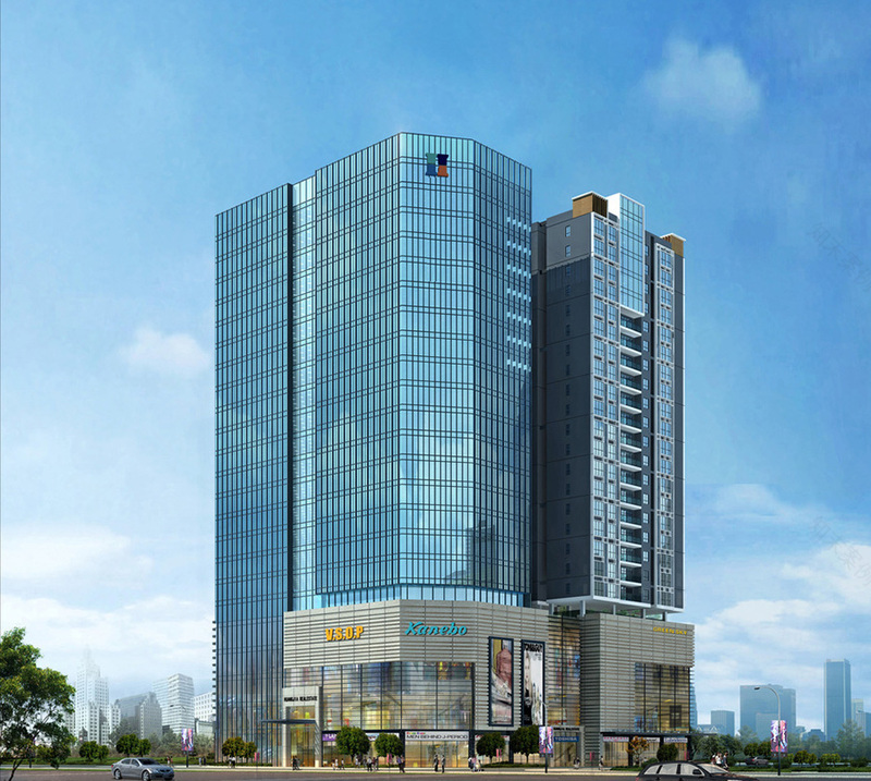 繁华都市中的宜居绿洲·商住楼建筑外观设计案例-22