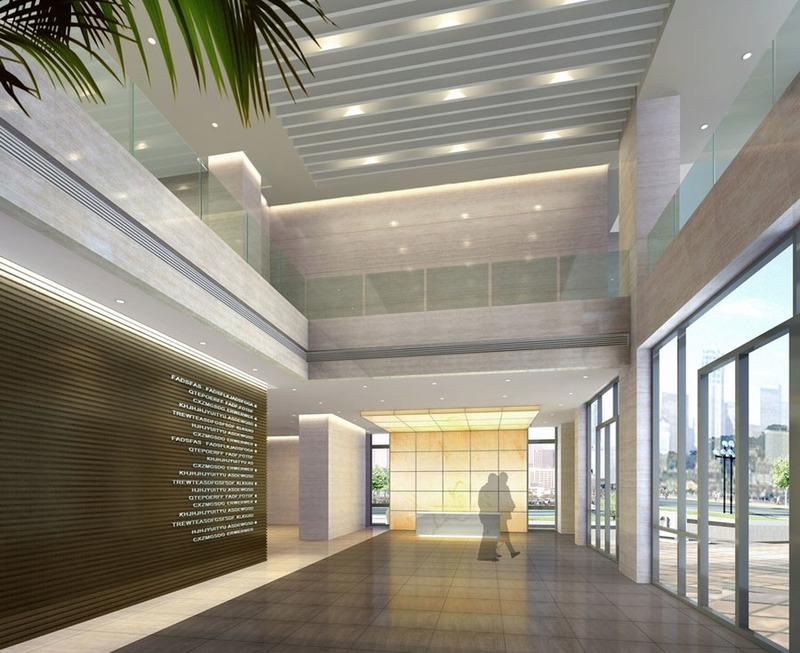 办公楼大厅 写字楼大厅设计案例效果图2-12