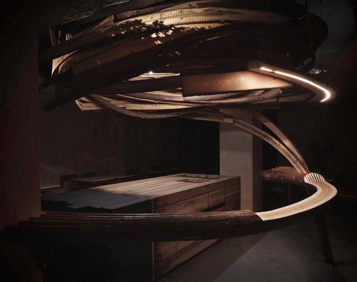 台北雪松木板“漩涡”餐厅-15