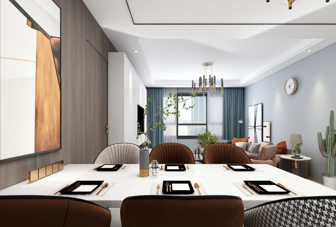 内蒙古 150㎡撞色搭配家装-7