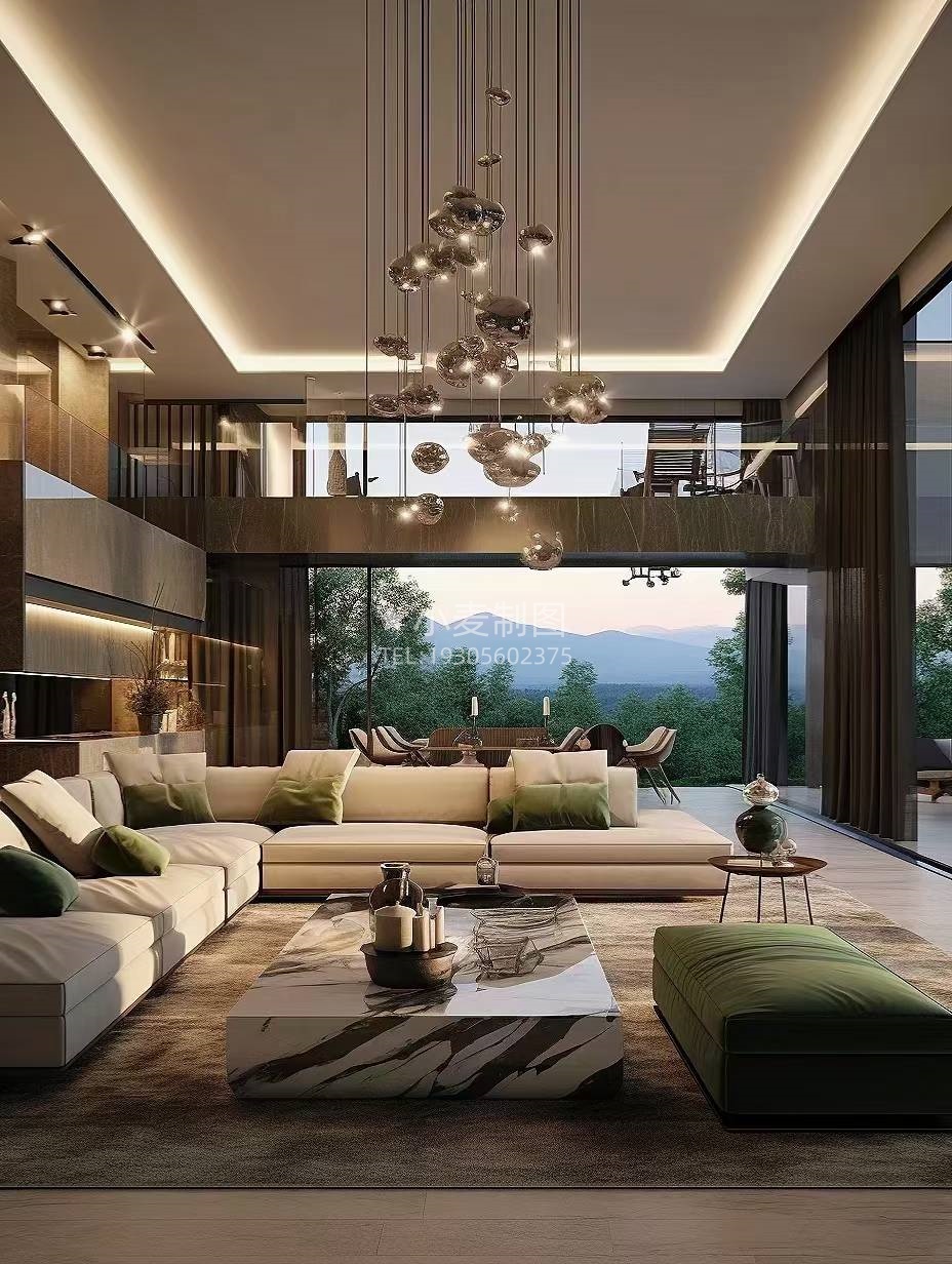 高颜值森系|现代轻奢风| 530㎡的别墅美家！-1