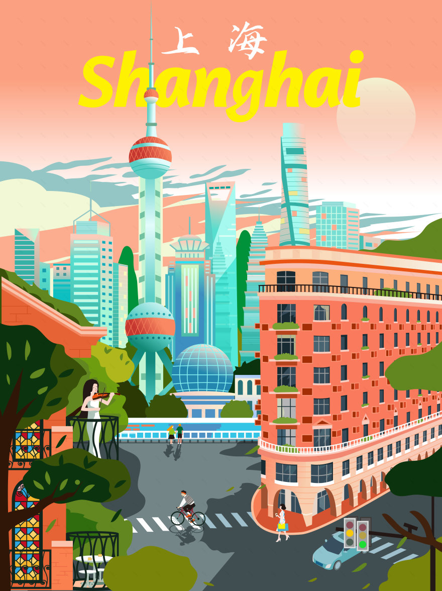《中国上海的繁荣与浪漫》相关场景画作设计-4