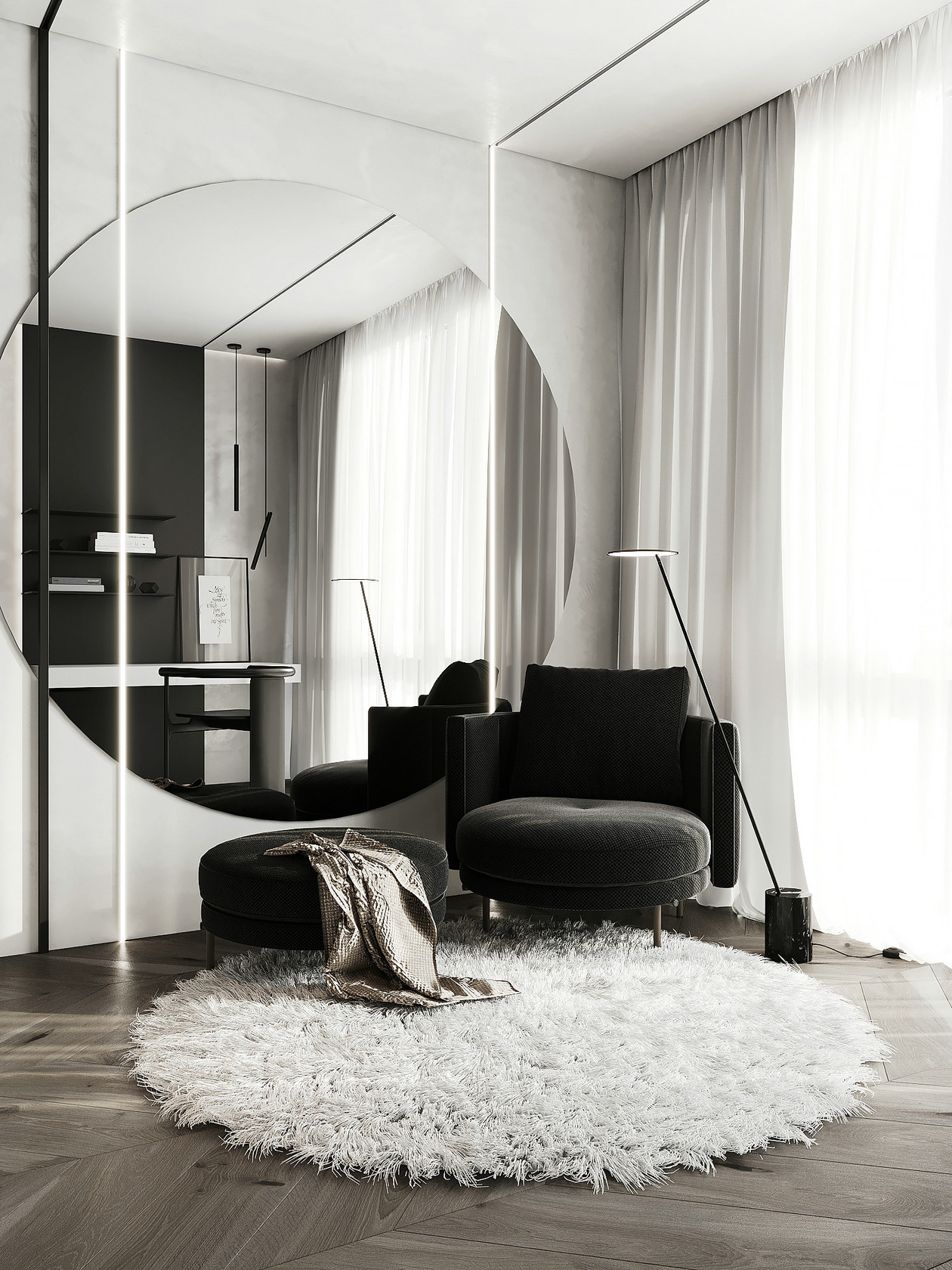 现代高级灰色系平层设计-19