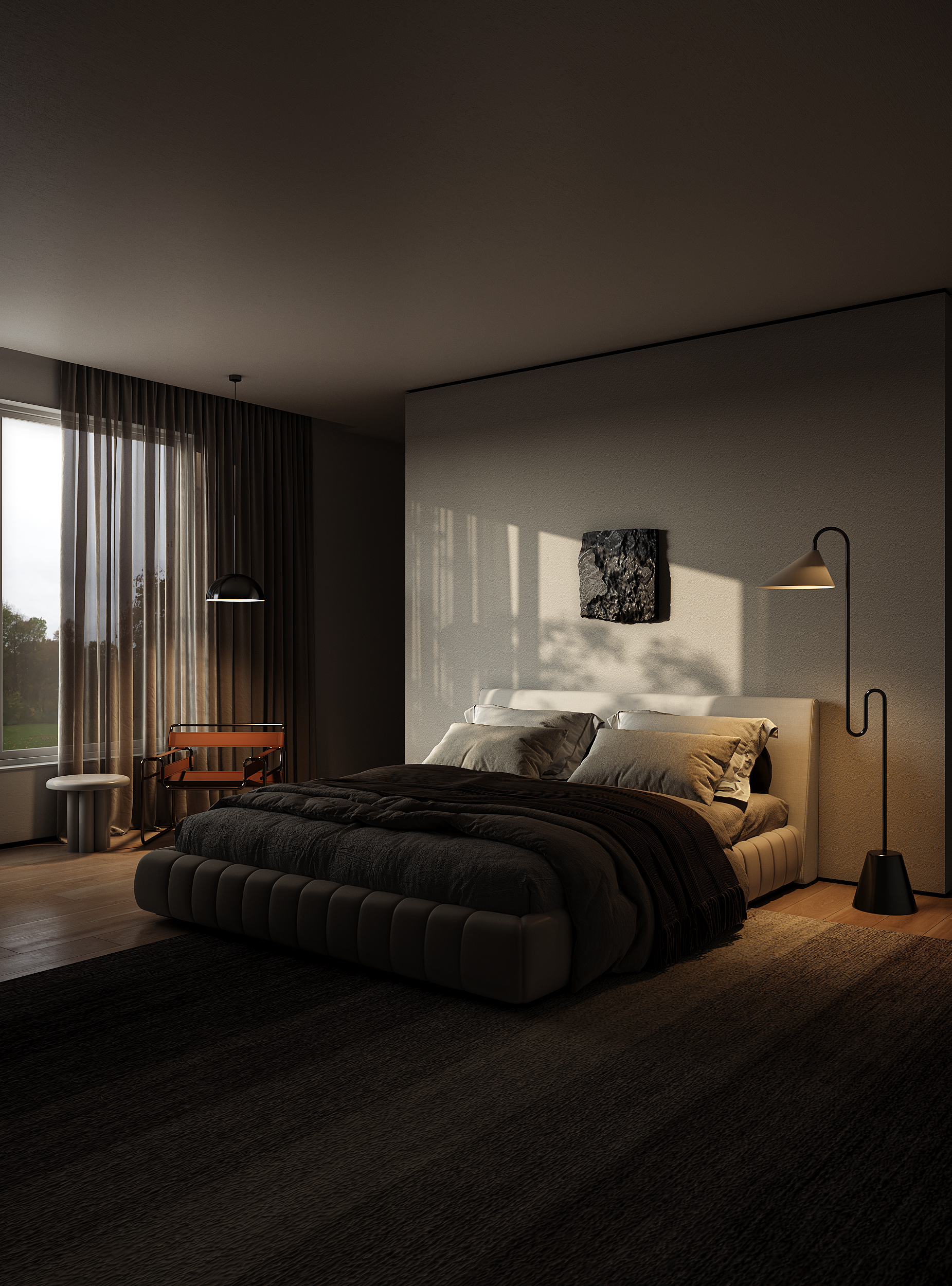 超有氛围感的卧室丨孔令现-8