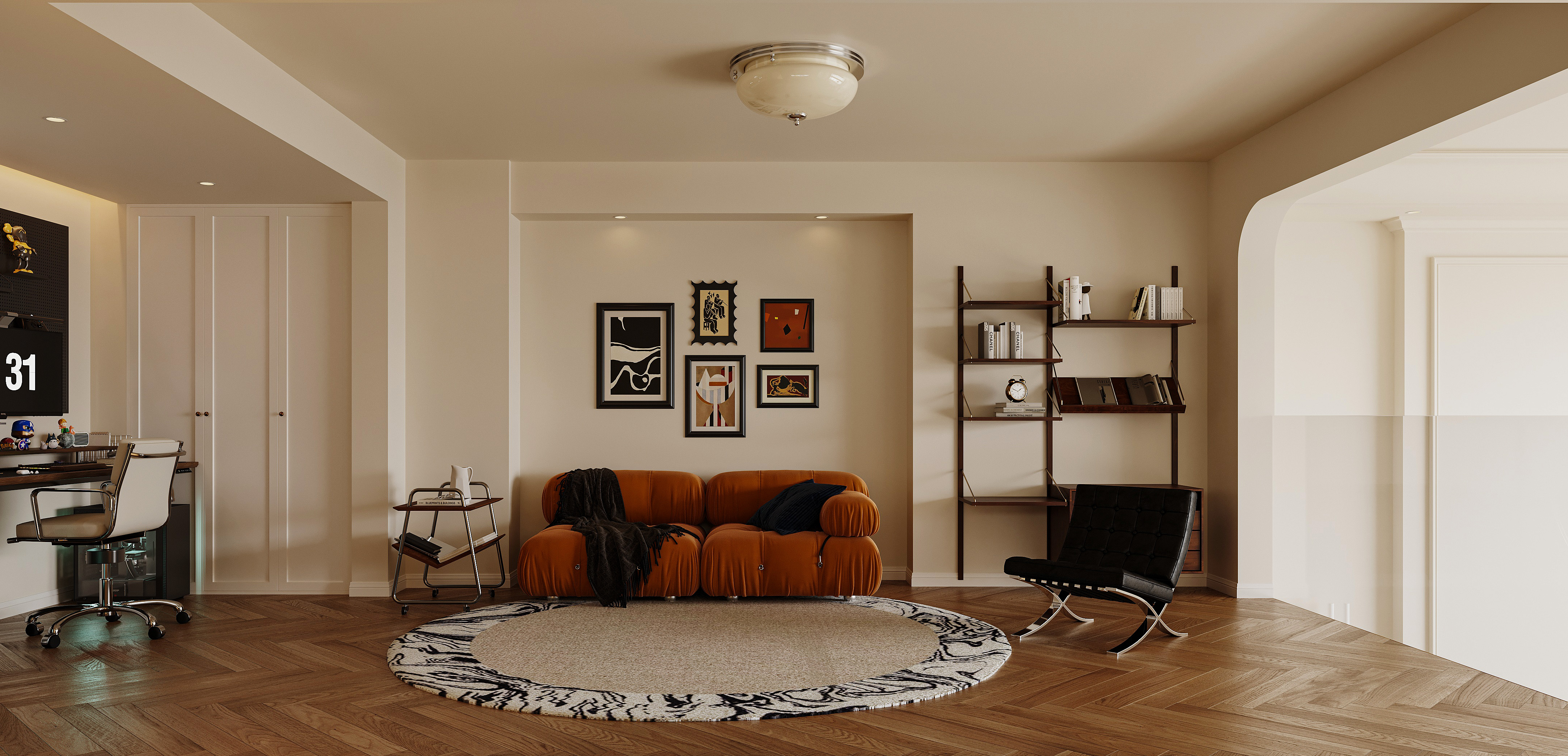 法式挑空别墅-22