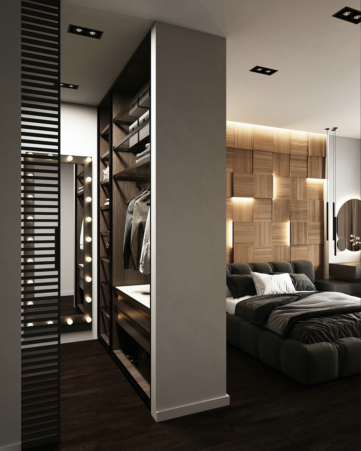 莫斯科87㎡ 暗色系空间设计-12