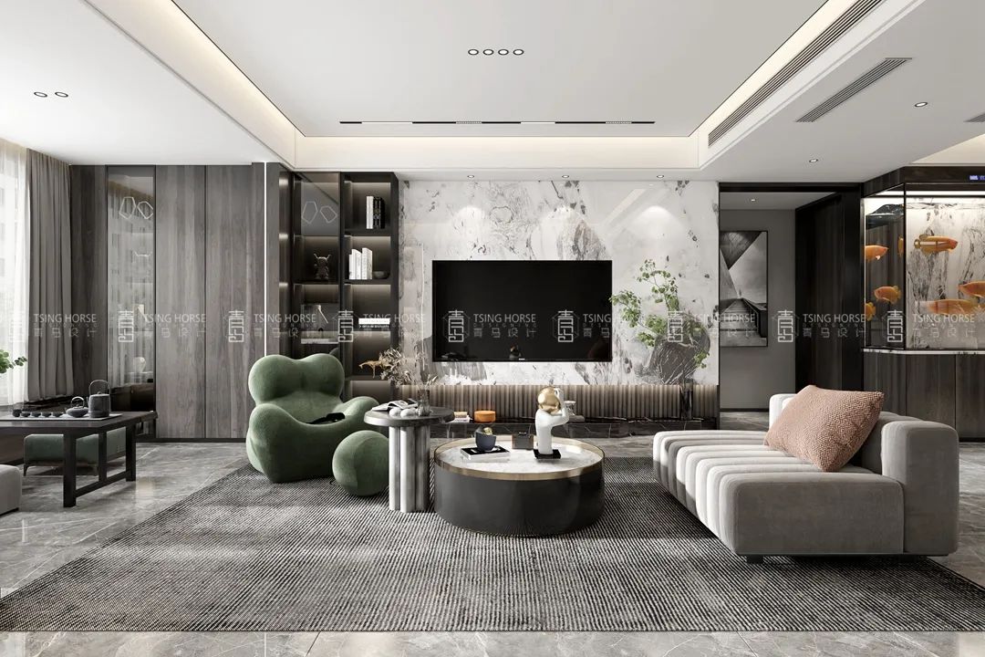 雅居乐御宾府现代家居设计丨青马别墅空间设计-33