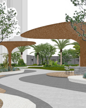 西安越秀铁建高新璞悦示范区后场景观SU模型