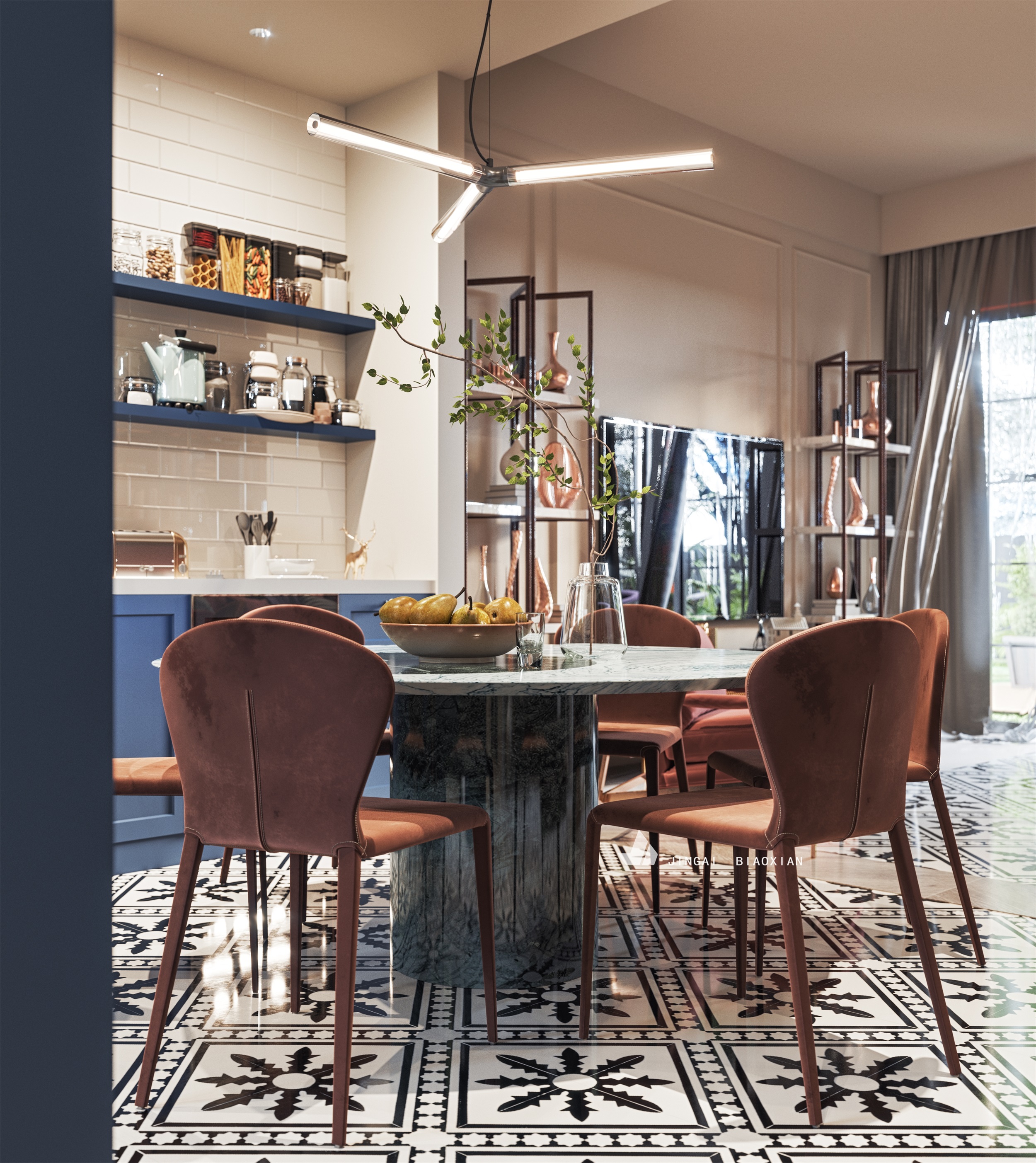 现代简约客餐厅设计案例-17