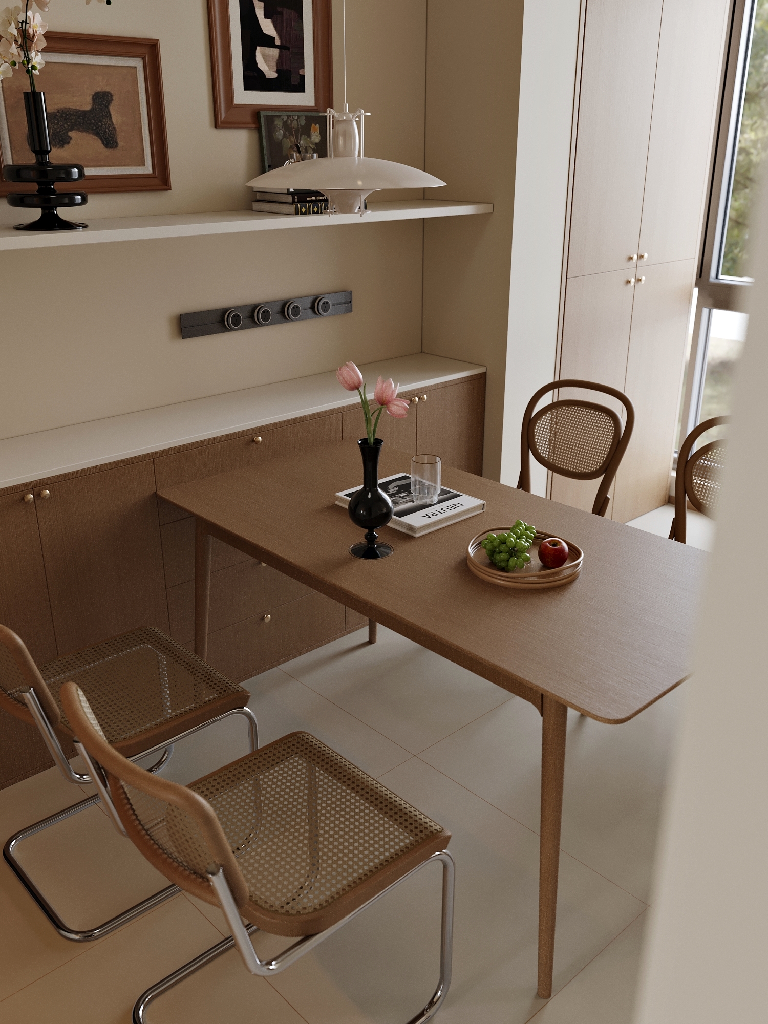 余阳视觉 | 奶油原木客餐厅-6