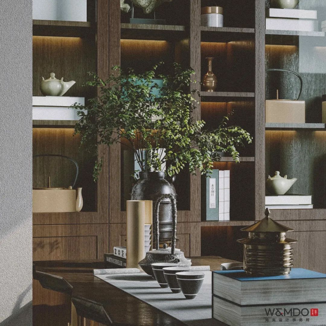 蓝山湾·肖府新中式设计,融合清雅古韵与精致简约-20