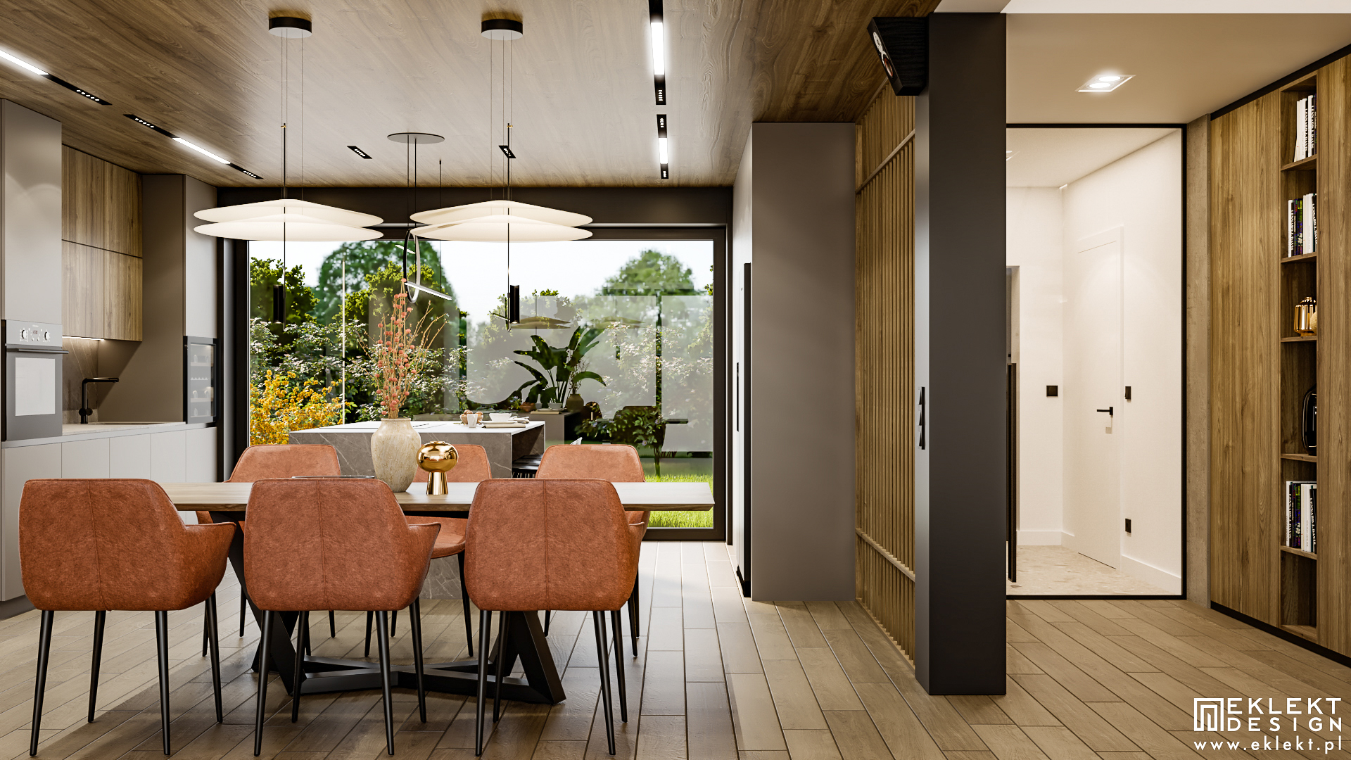 Dom W Bolechowicach, Salon z Aneksem Kuchennym-1