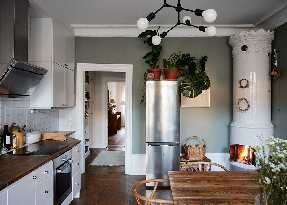 复古绿调斯德哥尔摩公寓设计-10