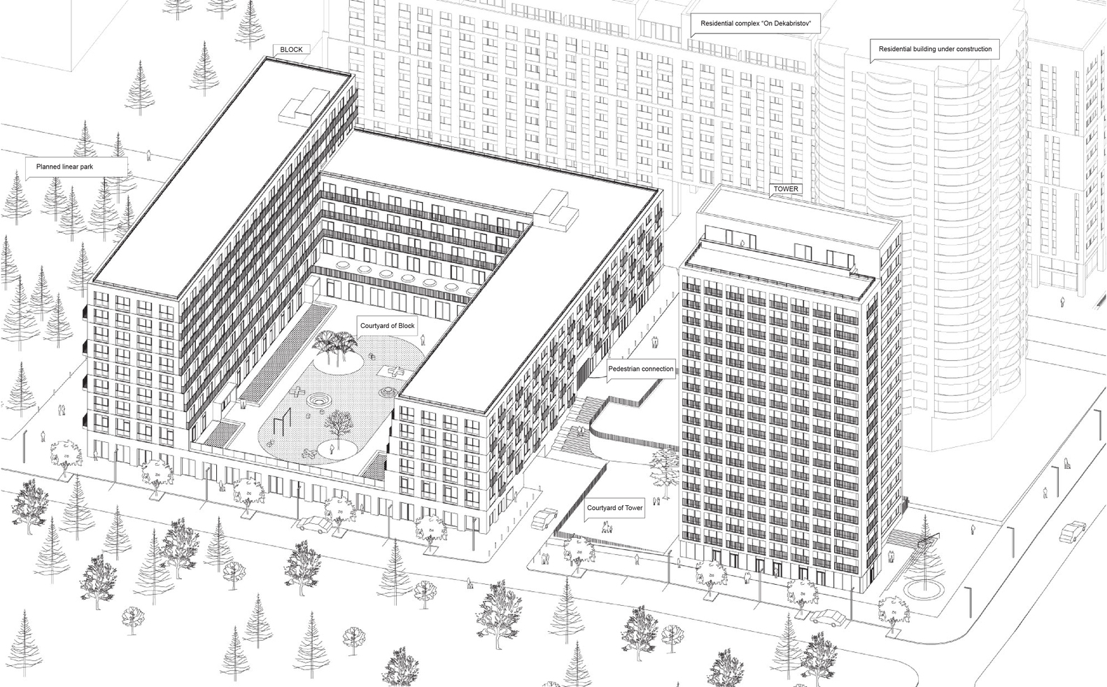 俄罗斯 Novosibirsk 城市塔楼与城市住宅设计丨Brusnika,DROM-32