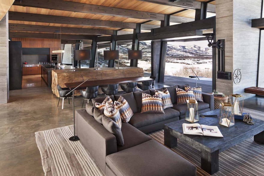 Majestic mountain home of stone and glass dominates its Utah landscape-10