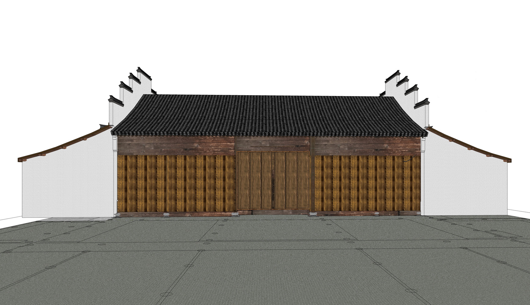 举人祠祠堂SU模型-3