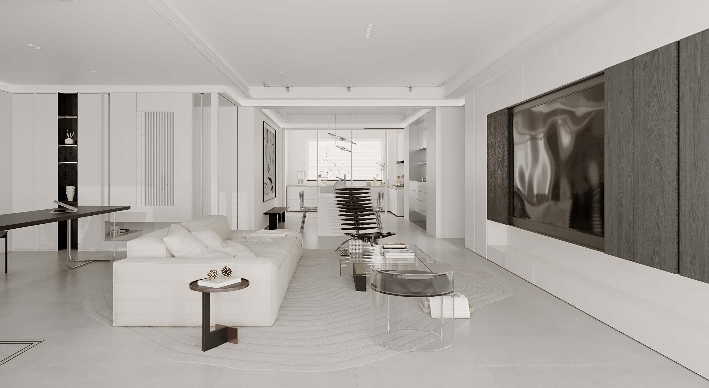 现代极简白大平层-2