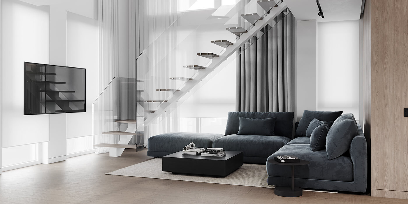 127㎡住宅设计，黑白灰+原木，超有魅力！-5