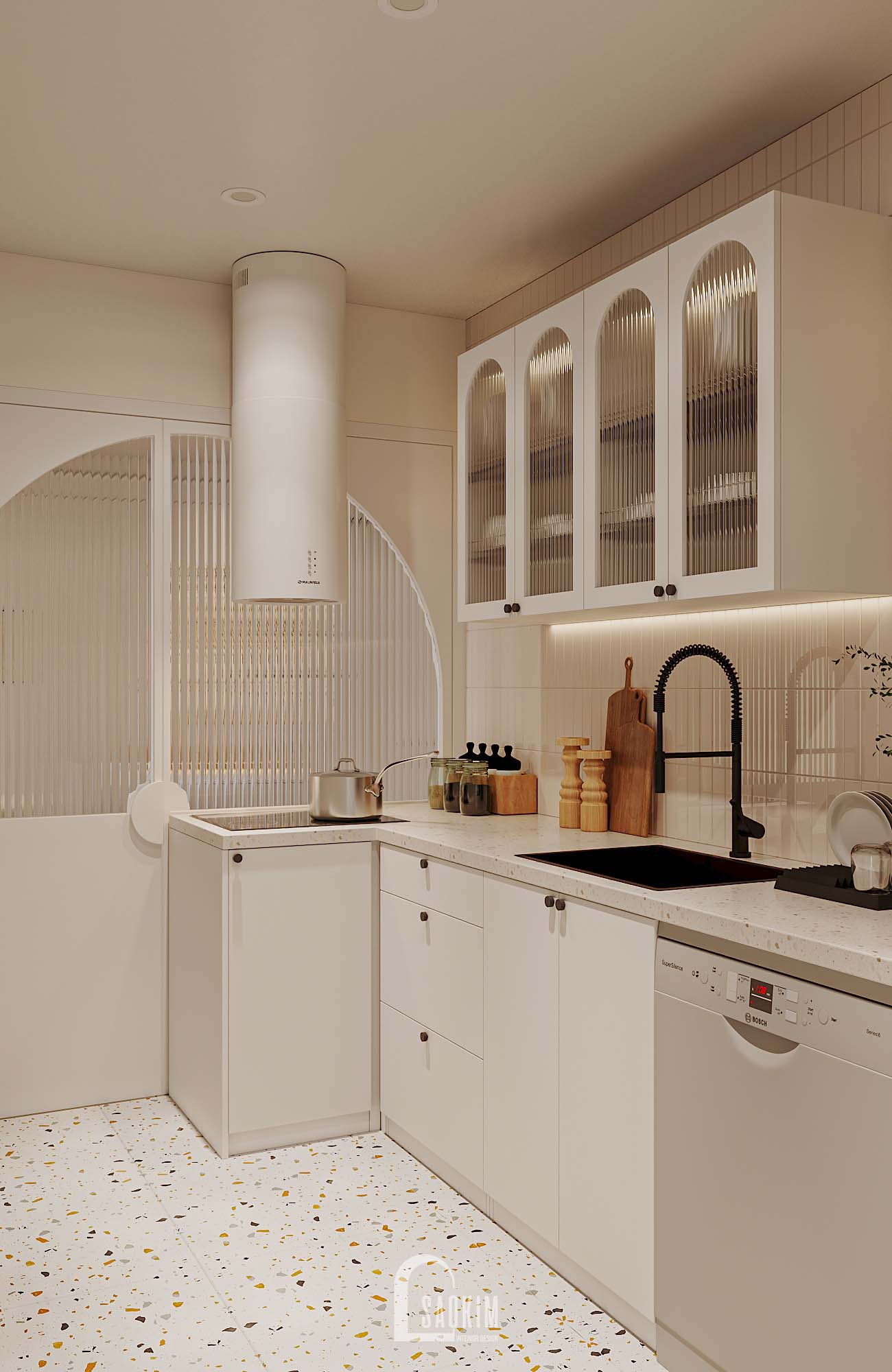 Korea Chic x Parisian style apartment Green Diamond-16