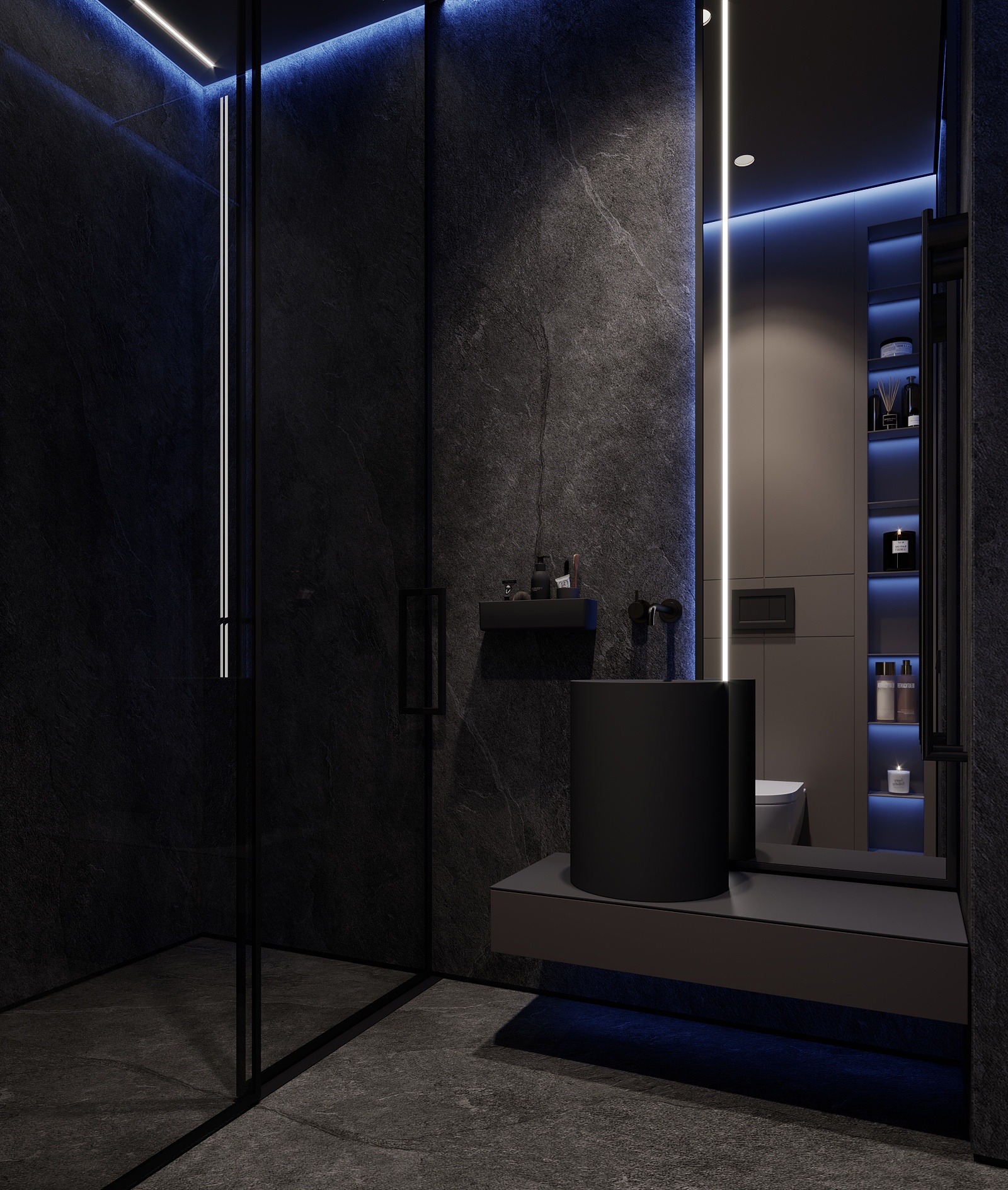 俄罗斯 74㎡深色系空间设计-19