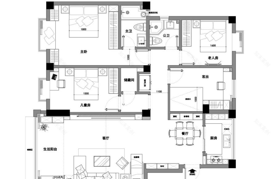 厦门翔安东方新城原木北欧风格设计-3