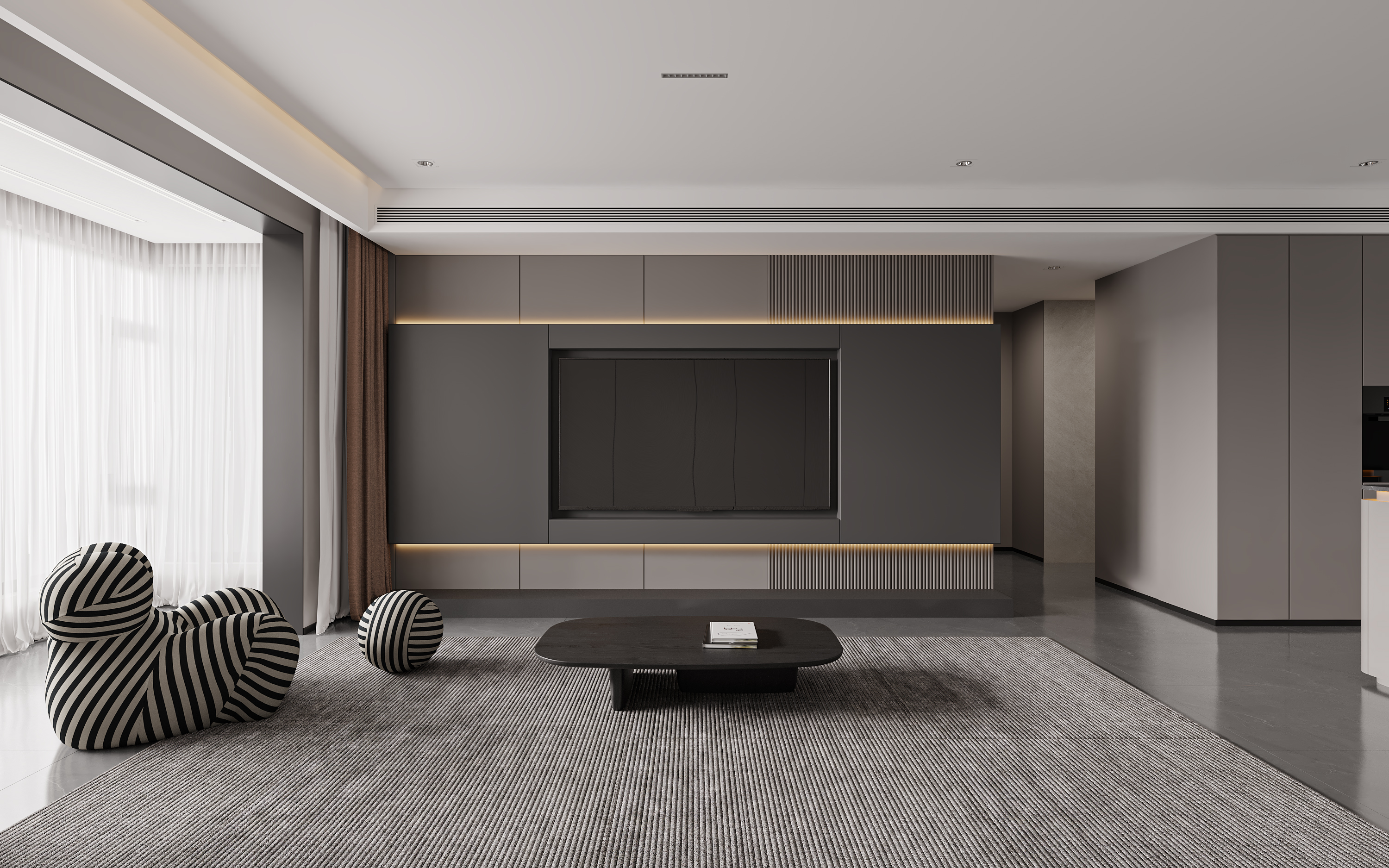 暗色调家装空间丨井外空间设计-4