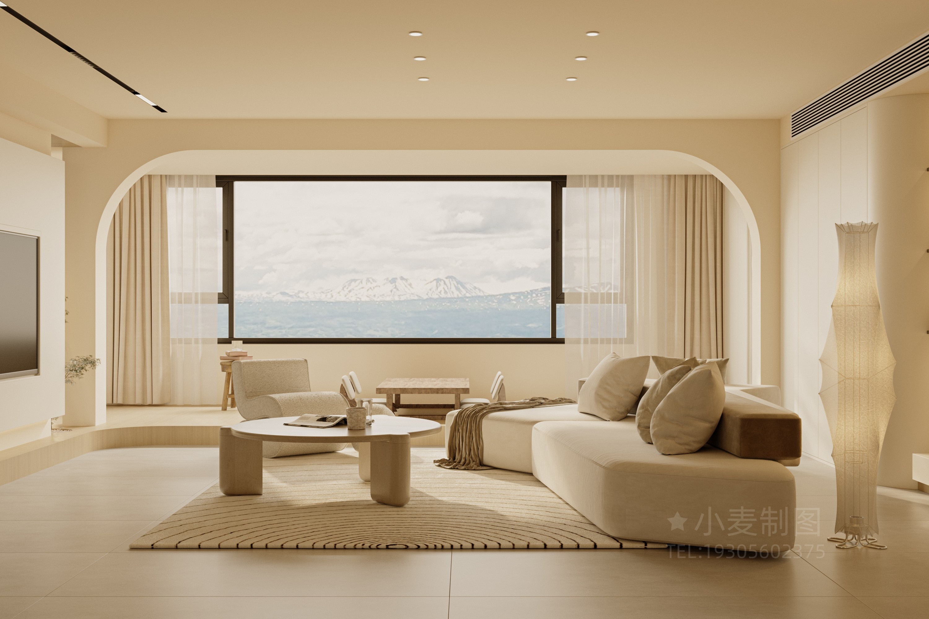 奶油风丨独立空间渲染作品-2