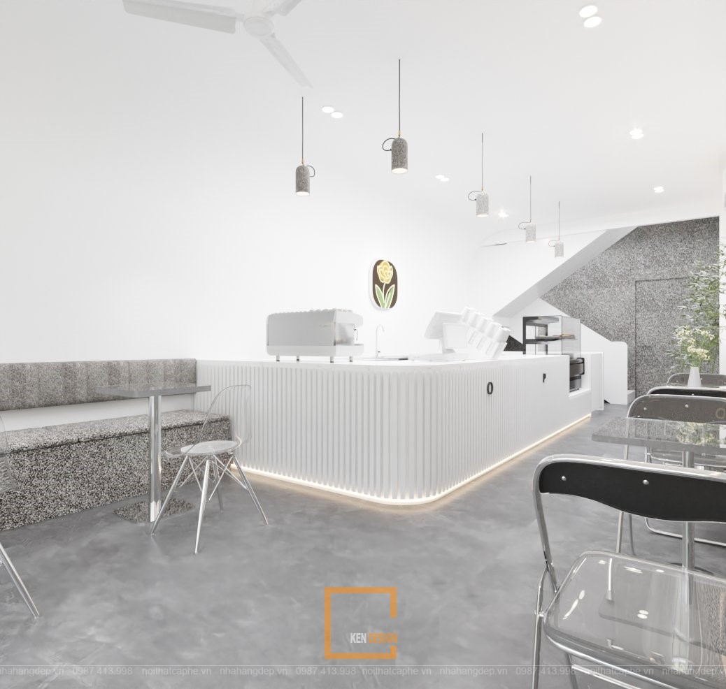 Dự án quán cafe phong cách minimalism Rosier-31