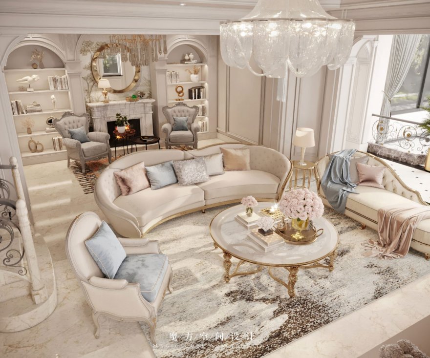 西安魔方空间 · 法式轻奢住宅设计丨中国西安丨魔方空间设计-13