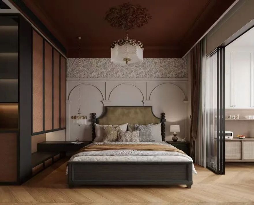 OriginalDesign|融创玖玺台142平,复古装修新玩法!配色+细节被邻居夸爆了!-60