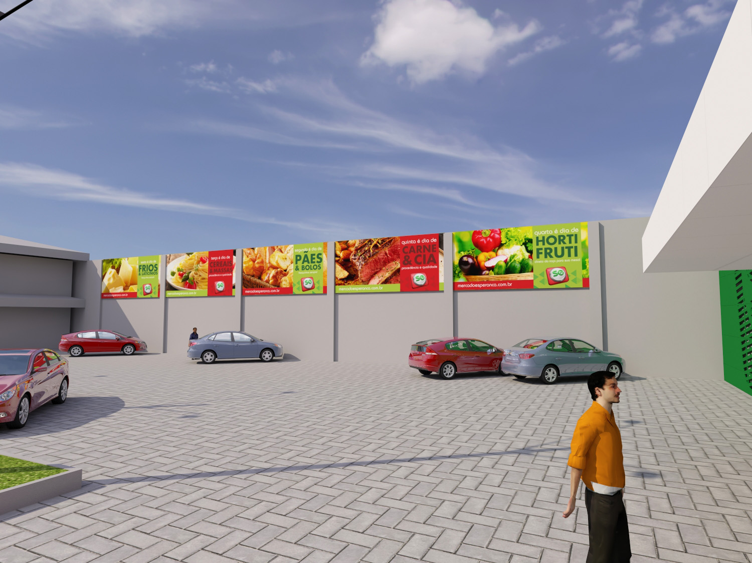 Supermarket Esperança Facade/Supermercado Fachada CGI-5