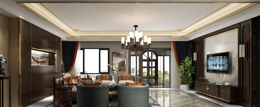 盛高山鼎260㎡新中式别墅装修效果图-18