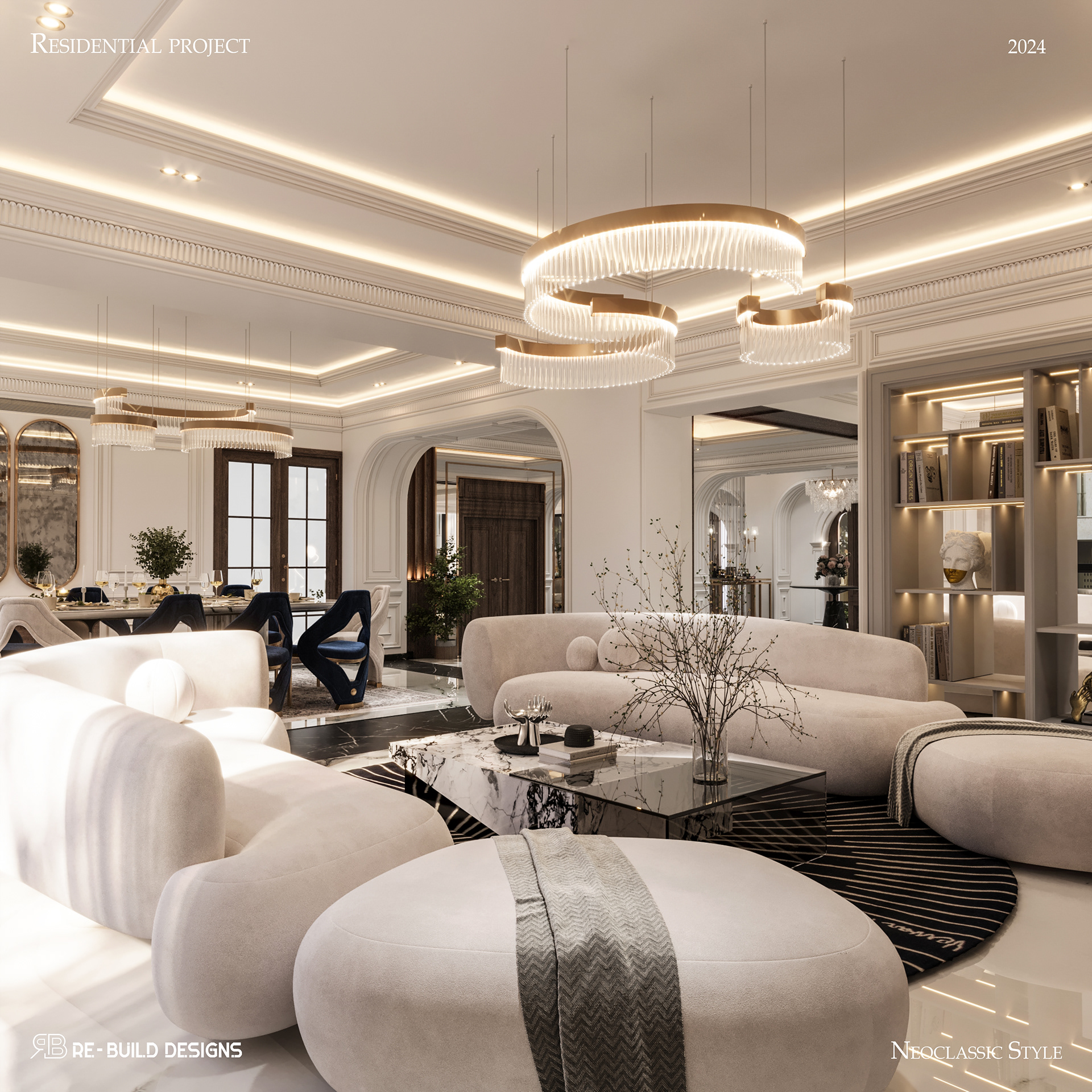 新古典别墅接待室内设计及新古典别墅室内设计丨埃及丨Re  Build Designs-49