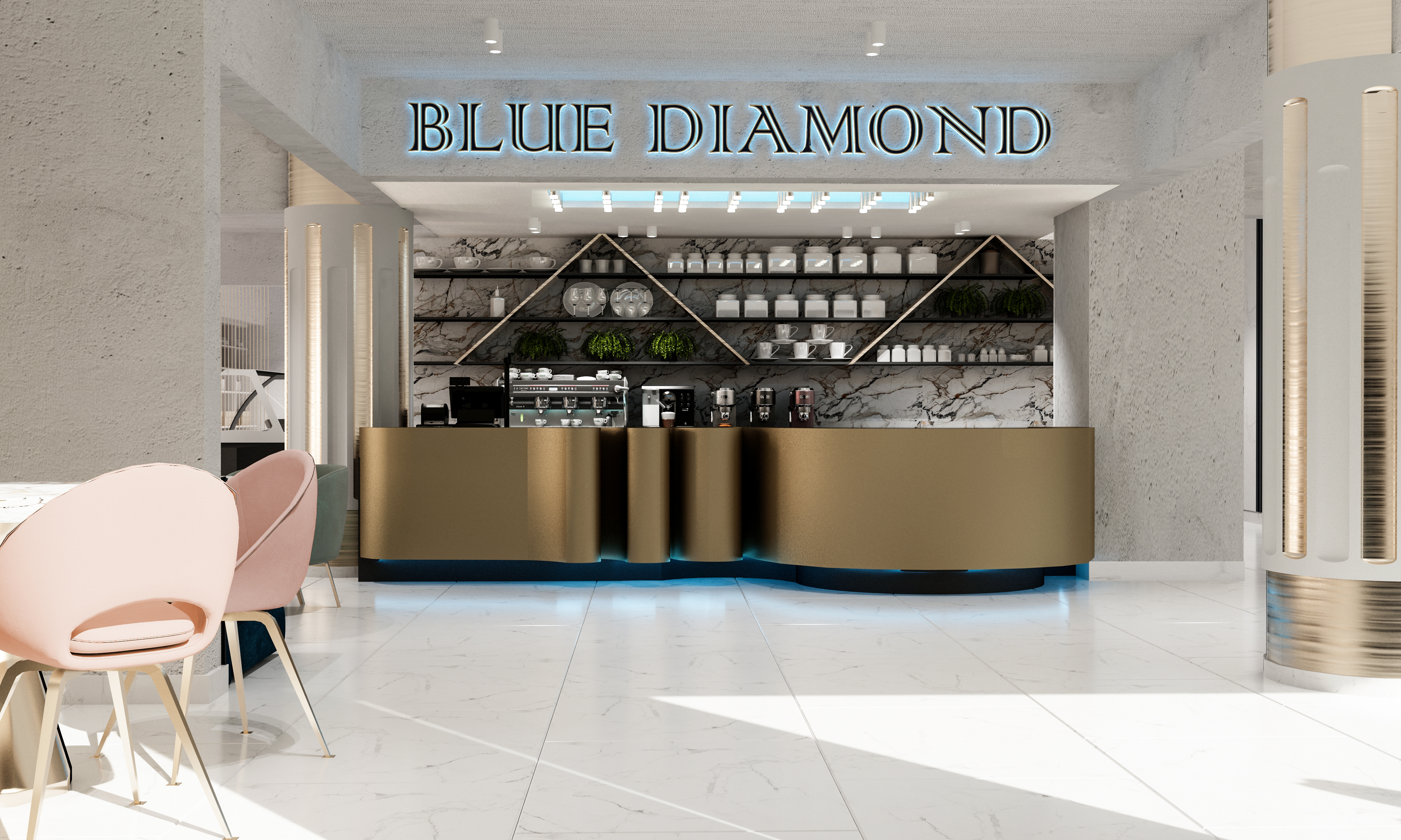 BLUE DIAMOND 咖啡店室内设计丨阿联酋阿布扎比-14